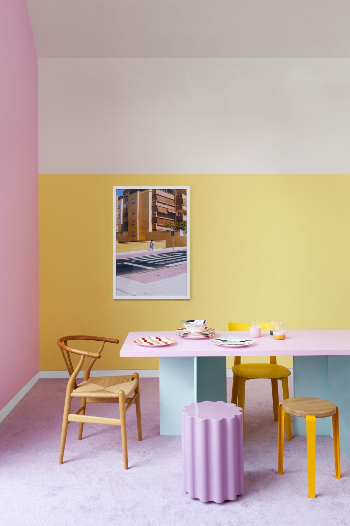 YesColours - Friendly Pink and Fresh Yellow, Fresh Aqua - 1ltre paint from £21 (yescolours.com) (2)